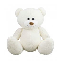 Urso Branco Sentado Sorriso 36cm - PelÃºcia