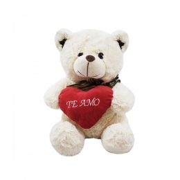 Urso Branco CoraÃ§Ã£o Te Amo 40cm - PelÃºcia