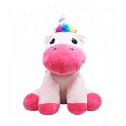 UnicÃ³rnio Rosa Sentado 52cm - PelÃºcia