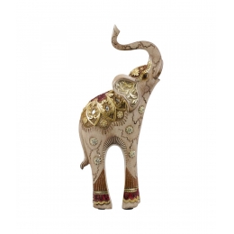 Elefante Tromba Levantada 28cm - Resina Animais