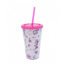 Copo Com Canudo Minnie 450ml - Disney