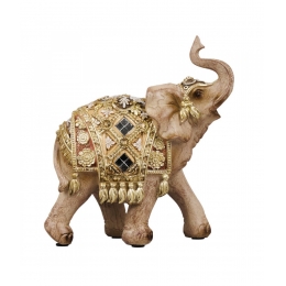 Elefante Tromba Levantada 16cm - Resina Animais
