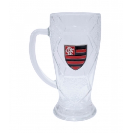 Caneca Vidro Bola Futebol 630ml - Flamengo