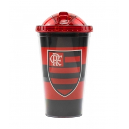 Copo De PlÃ¡stico Com Canudo 450ml - Flamengo