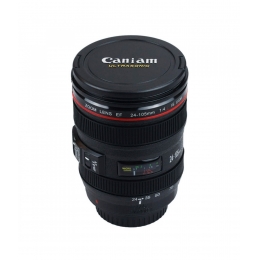 Copo Preto Plastico Formato Lente De CÃ¢mera 480ml