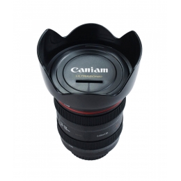 Cofre Porta Moeda Preto Formato Lente de CÃ¢mera