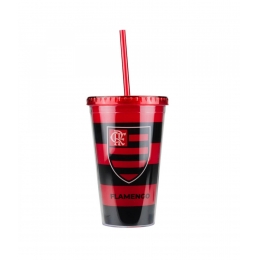 Copo PlÃ¡stico Canudo 450ml - Flamengo