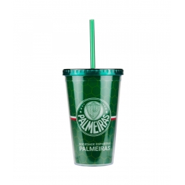 Copo PlÃ¡stico Canudo 450ml - Palmeiras