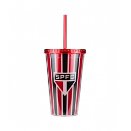 Copo PlÃ¡stico Canudo 450ml - SPFC