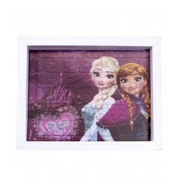 Porta Retrato Quebra CabeÃ§a Anna & Elsa Frozen 15X19cm - Disney