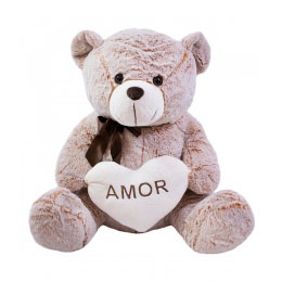 Urso Marrom de Pelï¿½cia com Coraï¿½ï¿½o Foffy