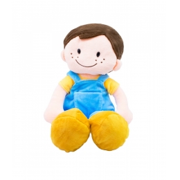 Boneco Sorridente Roupa Azul 44cm