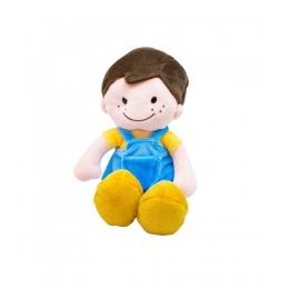 Boneco Sorridente Roupa Azul 29cm