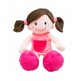 Boneca Sorridente Roupa Rosa 44cm