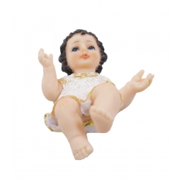 Menino Jesus Roupa Branca 12cm - Enfeite Resina