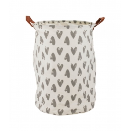 Porta Objetos Cesto Roupas Branco CoraÃ§Ã£o 44x37cm