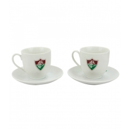 Jogo Com 2 XÃ­caras De Porcelana 180ml - Fluminense