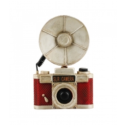 CÃ¢mera FotogrÃ¡fica Vermelha 23x4x15cm Estilo RetrÃ´ Vintage