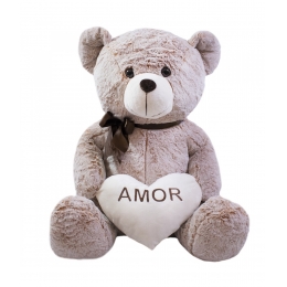 Urso CoraÃ§Ã£o Amor Marrom Alaranjado 60cm - PelÃºcia