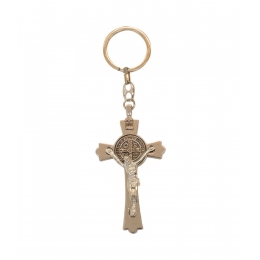 Chaveiro Crucifixo Prateado 13cm