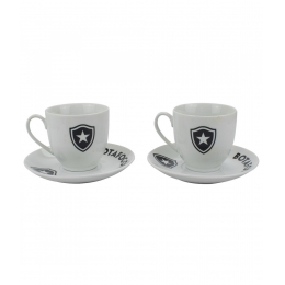 Jogo Com 2 XÃ­caras De Porcelana 180ml - Botafogo