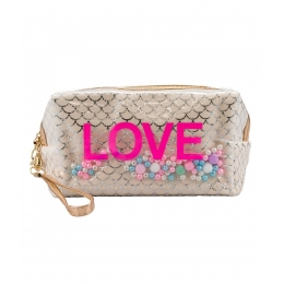 Necessaire Retangular Branco Sereia Love 11x7x18cm