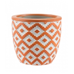Vaso Cimento Marrom 7x7.5x7.5cm