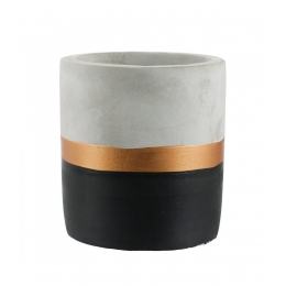 Vaso Cimento Base Preto 9x8x8cm