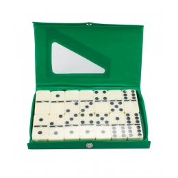 Jogo DominÃ³ 28 PeÃ§as Capa Verde 5x2.5cm