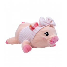 Porco Roupa LaÃ§o Deitado 34cm - PelÃºcia