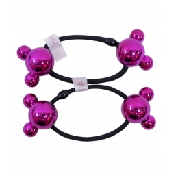 Jg 2 ElÃ¡sticos Rosa Para Cabelo Mickey & Minnie - Disney