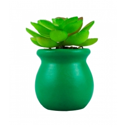 Vaso Cimento Verde Planta Artificial 8x5x5cm
