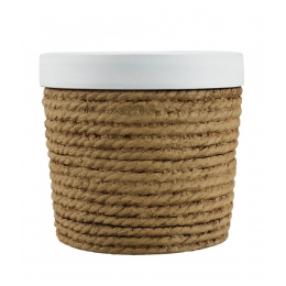 Vaso Cimento Cordas Marrom 10x11x11cm