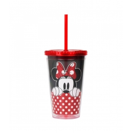 Copo Com Canudo Minnie 450ml - Disney