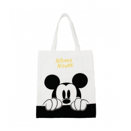Bolsa Sacola Retangular Mickey Preto Branco 40x33cm - Disney