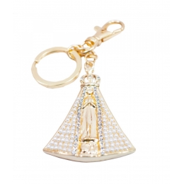 Chaveiro Nossa Senhora Aparecida Branco 4.7cm