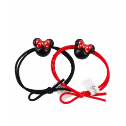 Jogo 2 ElÃ¡sticos Cabelo Minnie Vermelho/Preto-Disney