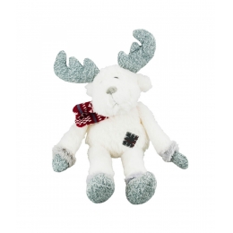 Rena de PelÃºcia Branca de Cachecol