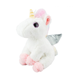UnicÃ³rnio de PelÃºcia Branco Com Para Rosa