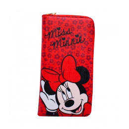 Carteira vermelha cabe passaporte Minnie Disney