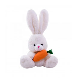 Coelho Branco Com Cenoura 35cm 