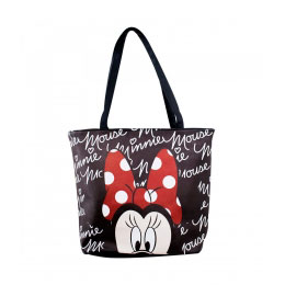 Bolsa preta com Assinatura Minnie