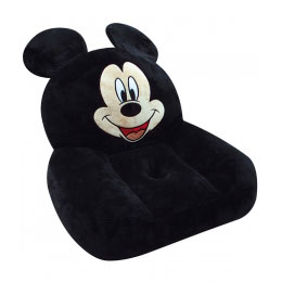 Puff de Fibra Preto Mickey Disney