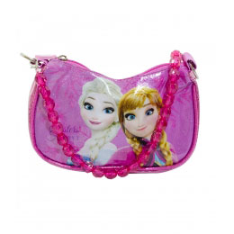 Bolsa Infantil Rosa com Alça de Miçangas Frozen Disney