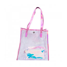 Bolsa Transparente Rosa.