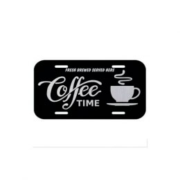 Placa Carro Alumínio Coffee Time