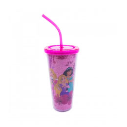  Copo Com Cubos De Gelo Princesas Flores 600ml