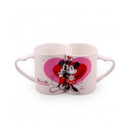 Jogo De Canecas De Porcelana Amor Mickey & Minnie 