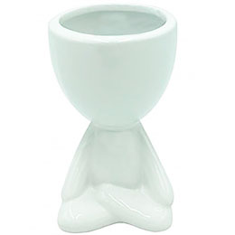 Vaso Cachepï¿½s  Boneco Posiï¿½ï¿½o Yoga Abs Branco