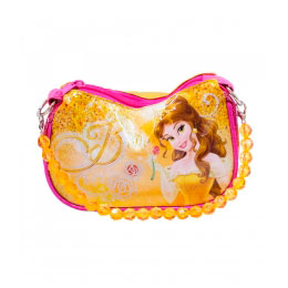 Bolsa Infantil Amarela com Alça de Miçangas Bela Disney